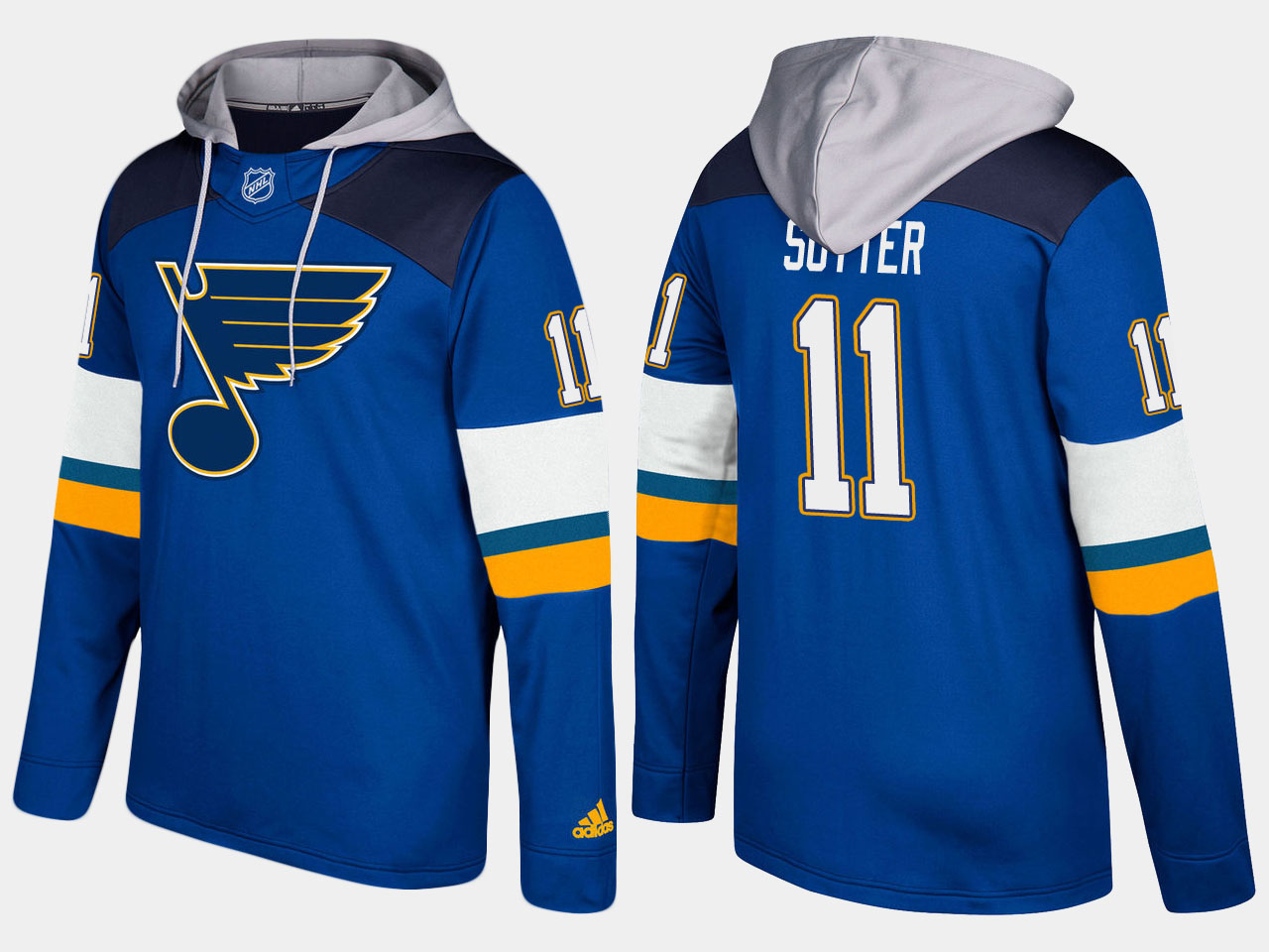 Men NHL St.Louis blues retired #11 brian sutter blue hoodie->customized nhl jersey->Custom Jersey